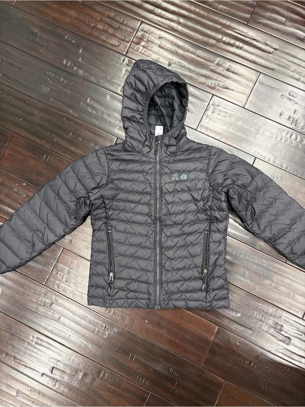 Mountain Hardwear Black Hooded Quilted Kids Jacket